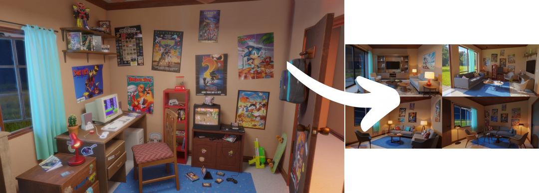 Diseño de cuarto de trabajo adolescente generado por IA