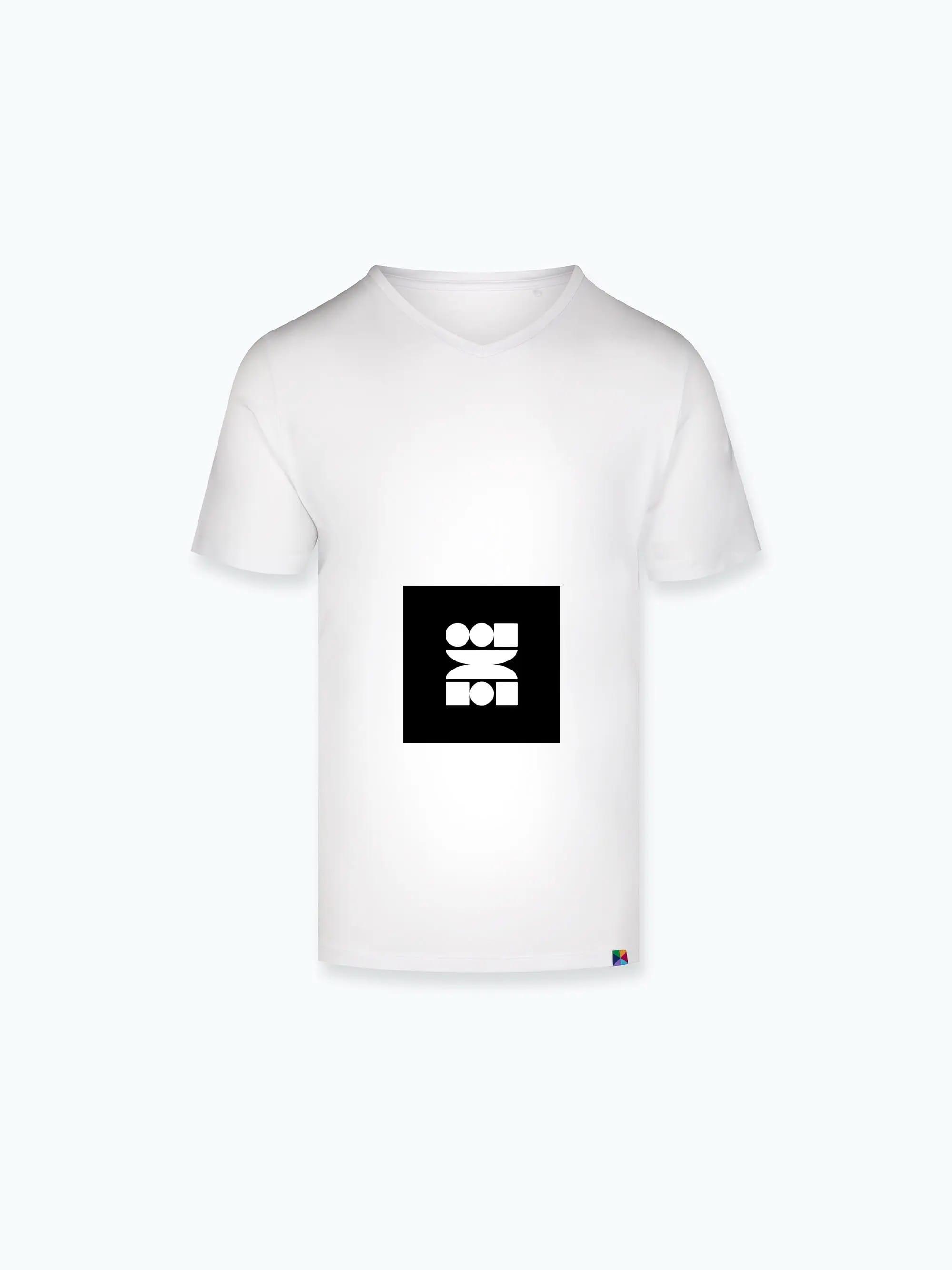 AI-generated t-shirt mockup with logo