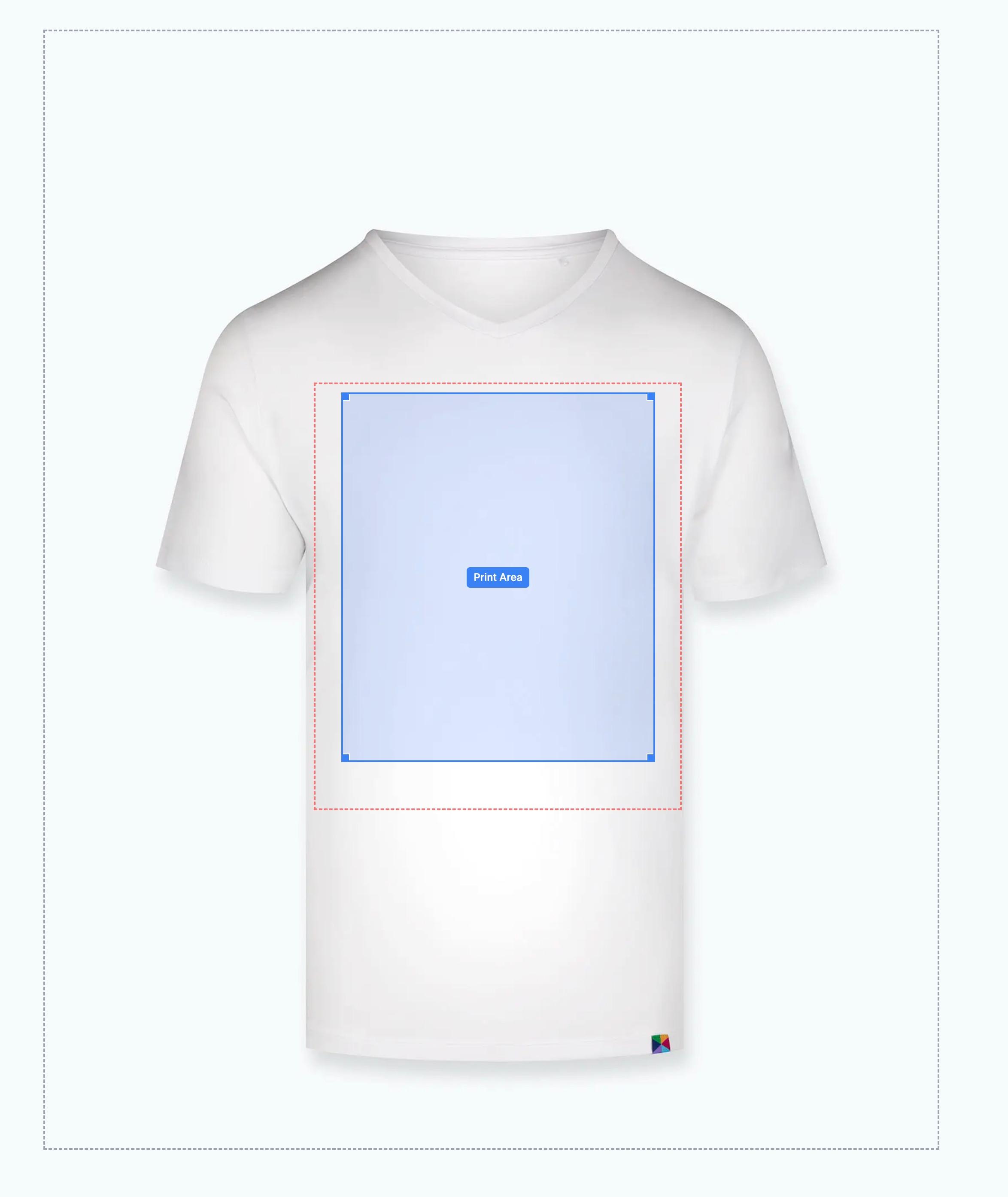 T-shirt print area visualization