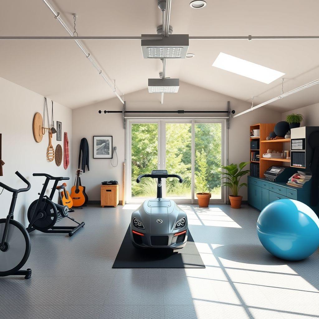 Airbnb garage gym - AI Generated