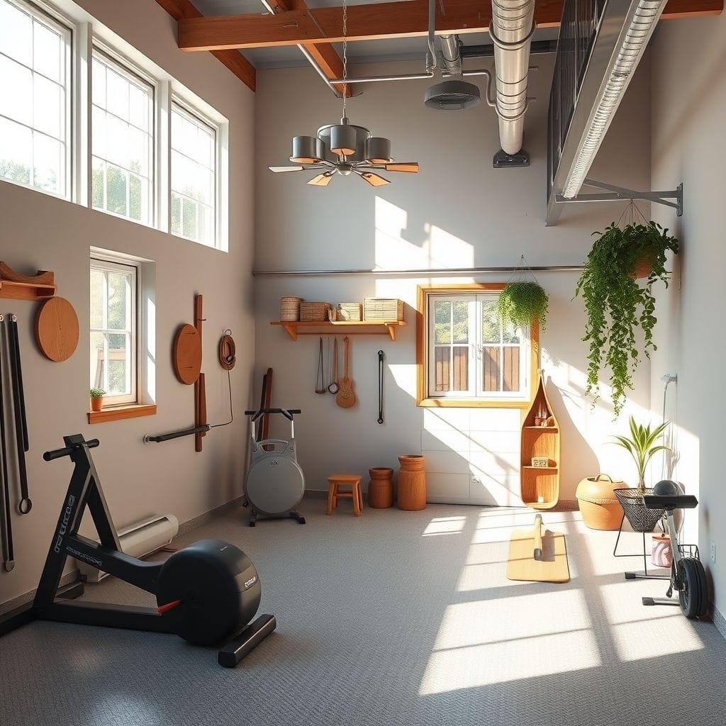 Airbnb garage gym - AI Generated