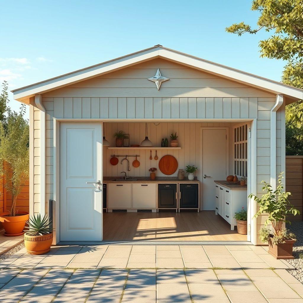 Airbnb outdoor garage - AI Generated