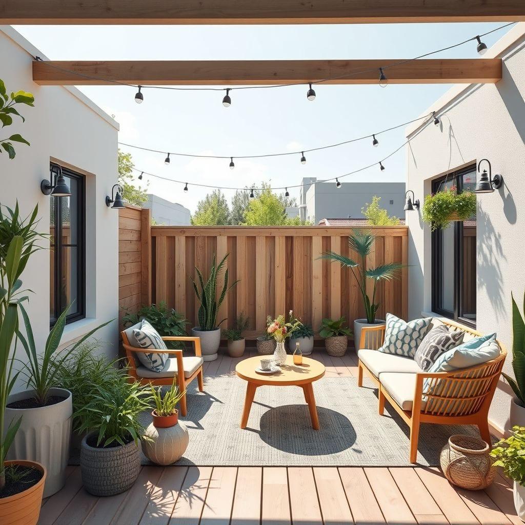 Airbnb outdoor garden - AI Generated