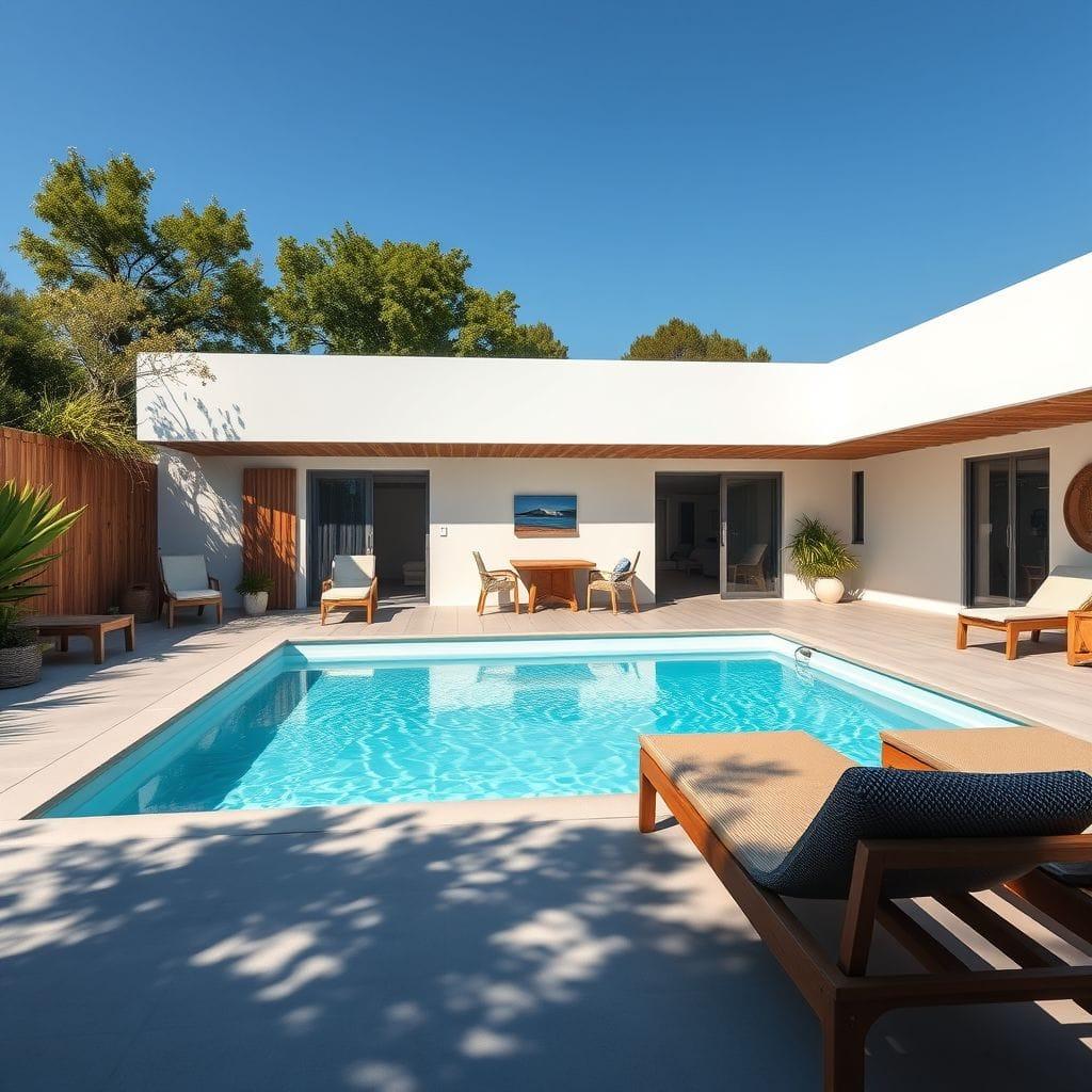 Airbnb outdoor pool area - AI Generated