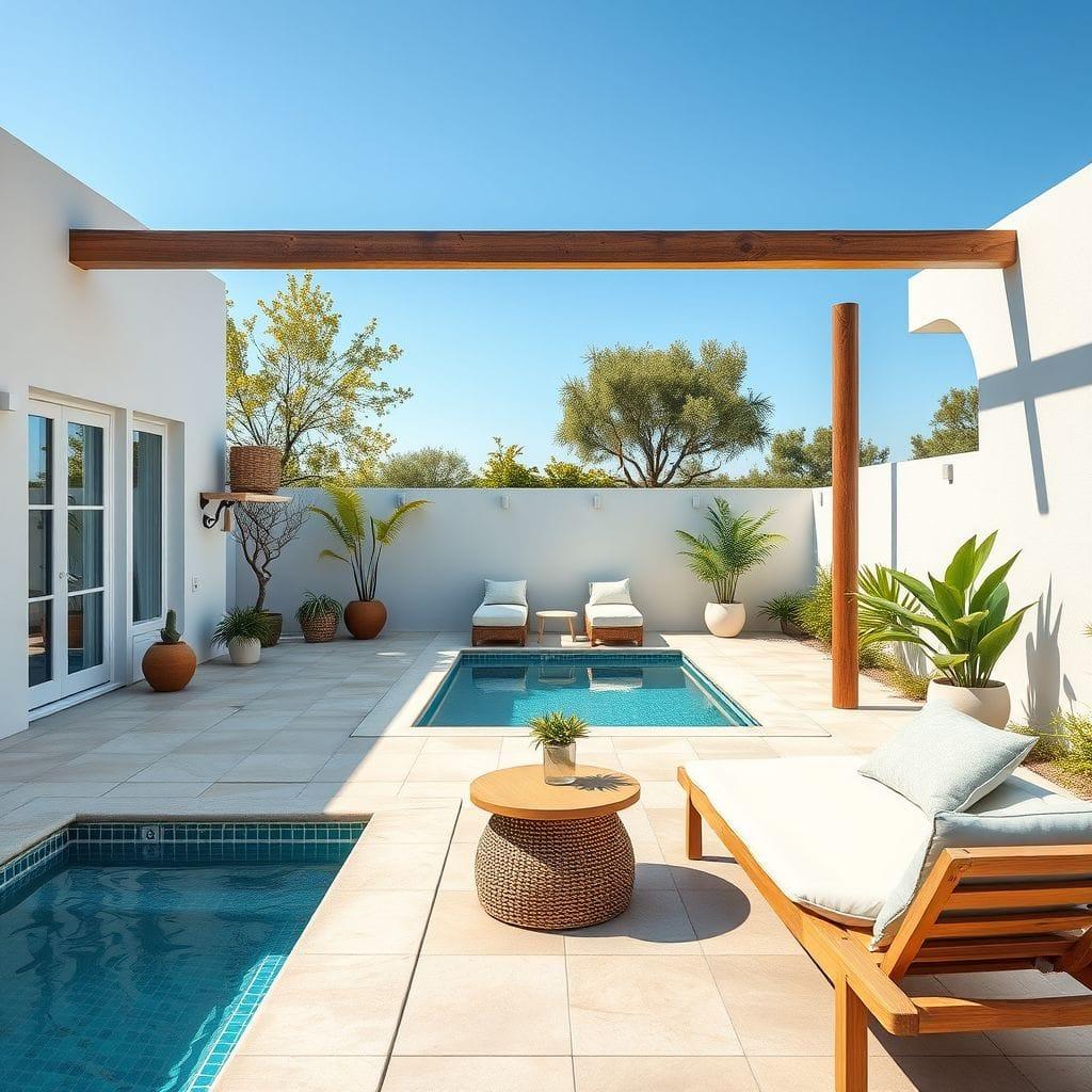 Airbnb outdoor pool area - AI Generated