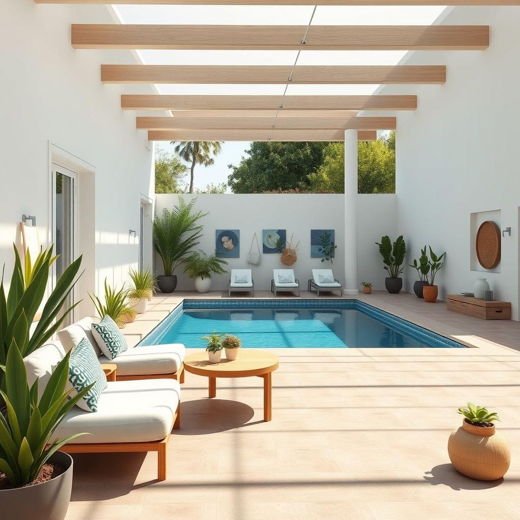 Airbnb outdoor pool area - AI Generated