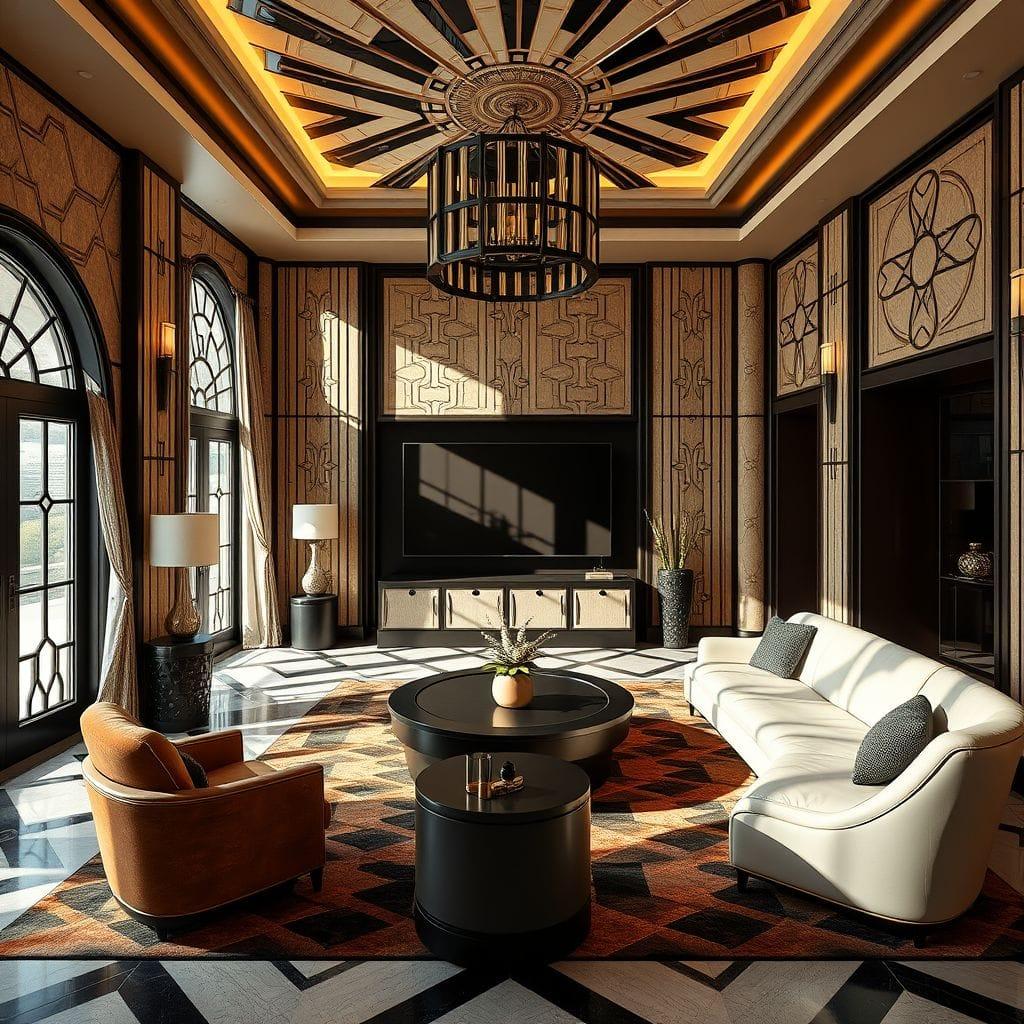 Art Deco entertainment room - AI Generated