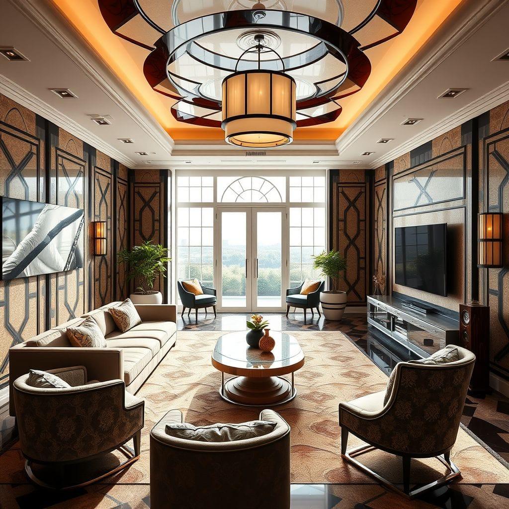 Art Deco entertainment room - AI Generated