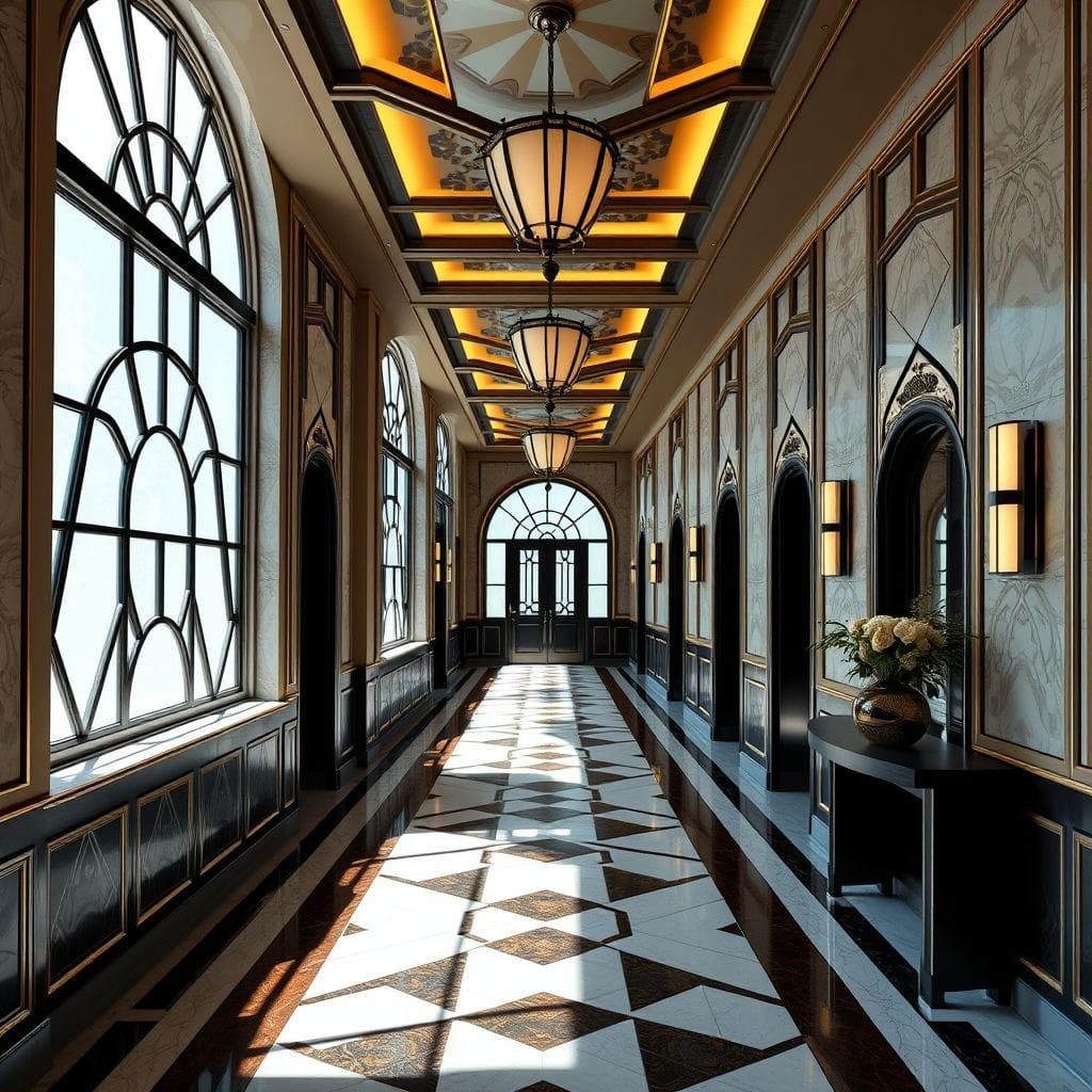 Art Deco hallway - AI Generated