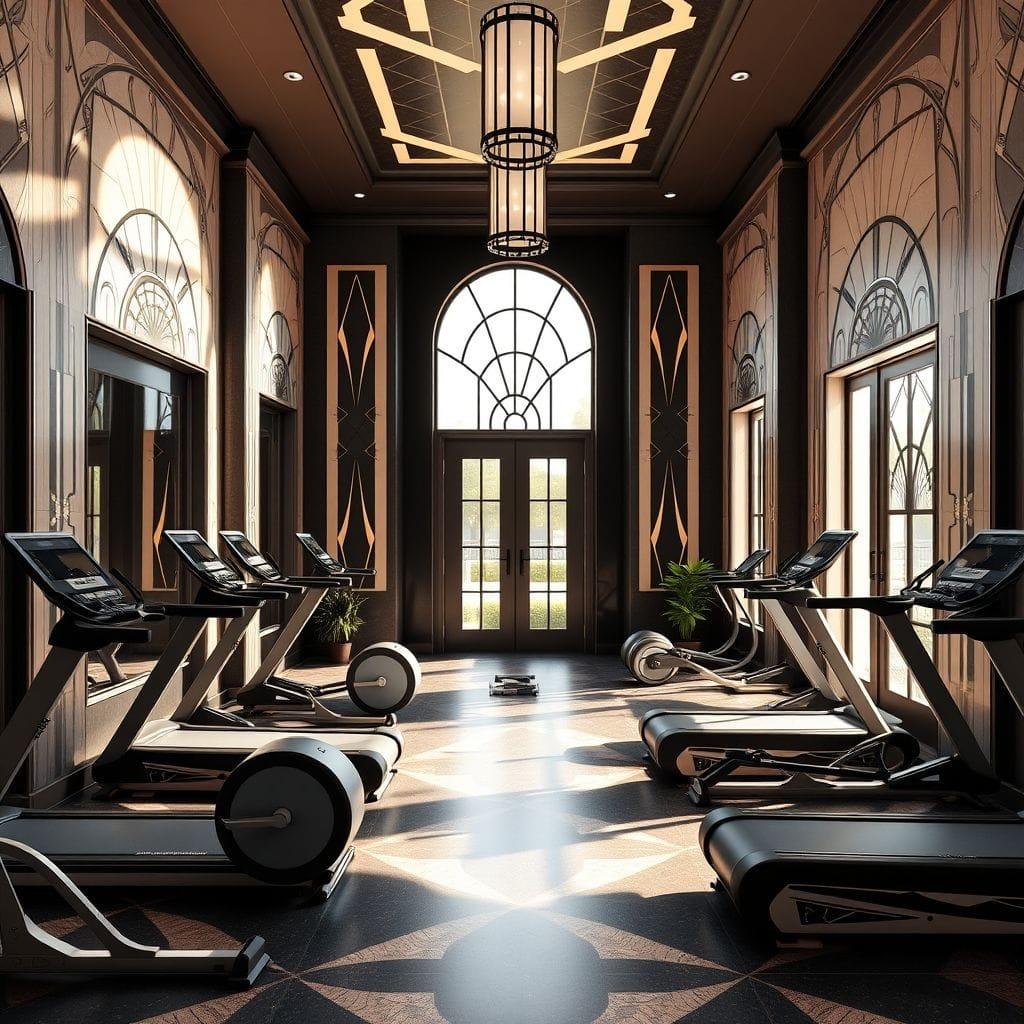 Art Deco home gym - AI Generated
