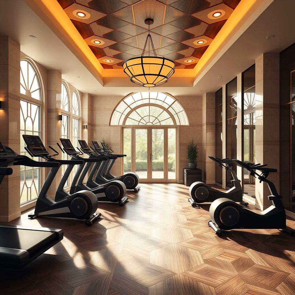 Art Deco home gym - AI Generated