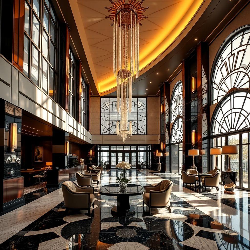 Art Deco hotel lobby - AI Generated