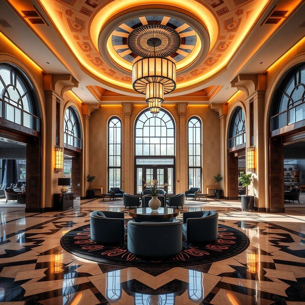 Art Deco hotel lobby - AI Generated
