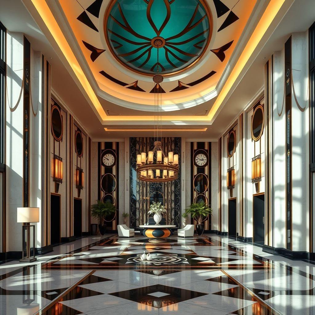Art Deco hotel lobby - AI Generated