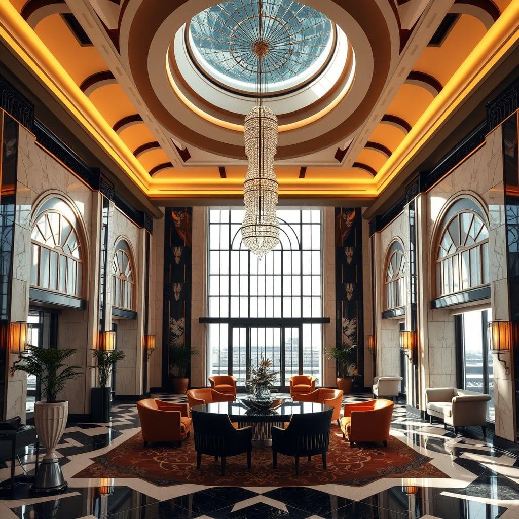 Art Deco hotel lobby - AI Generated