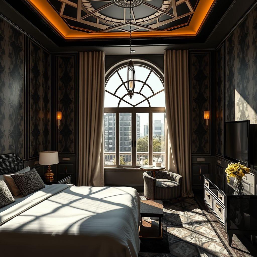 Art Deco hotel room - AI Generated
