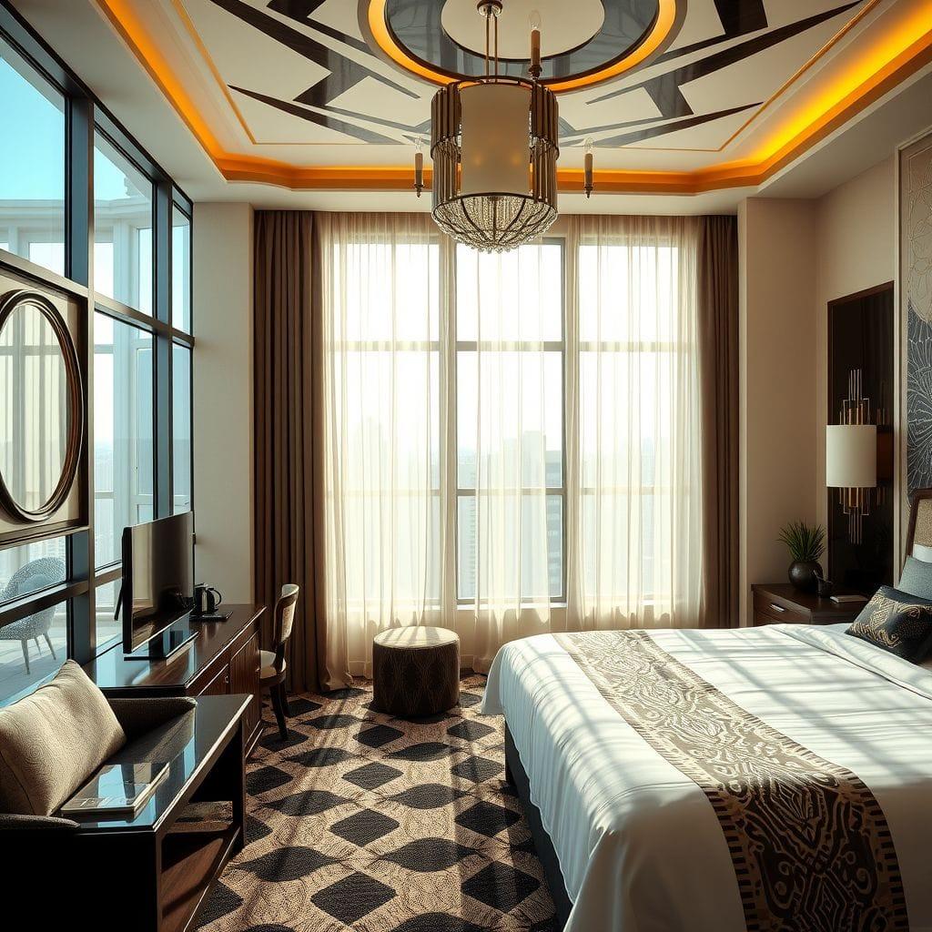 Art Deco hotel room - AI Generated