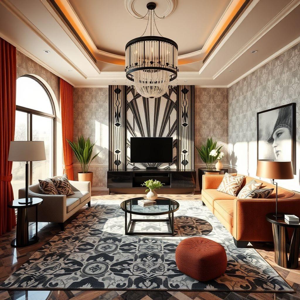 Art Deco living room - AI Generated