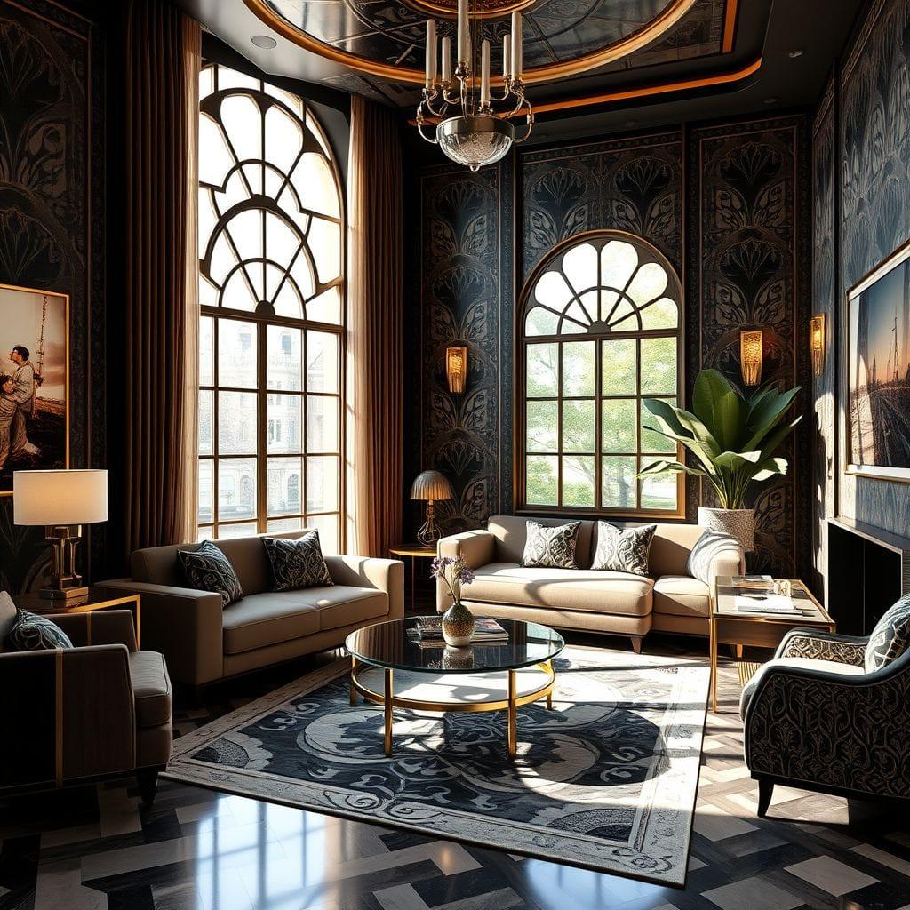 Art Deco living room - AI Generated