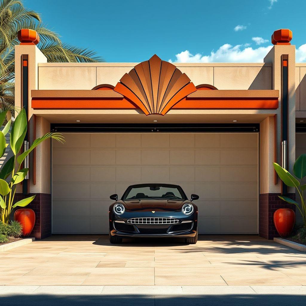 Art Deco outdoor garage - AI Generated