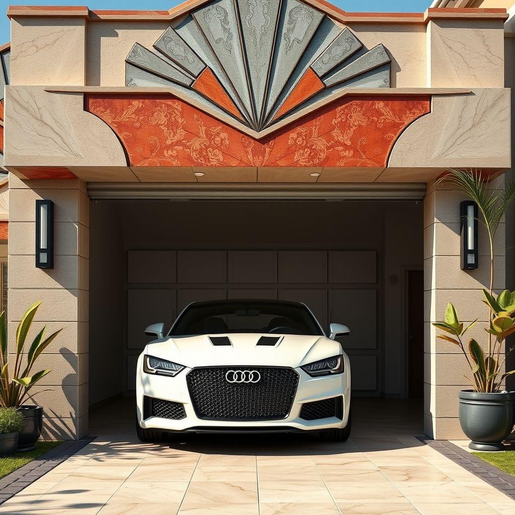 Art Deco outdoor garage - AI Generated