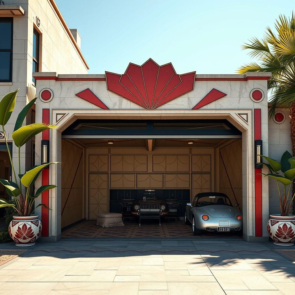 Art Deco outdoor garage - AI Generated