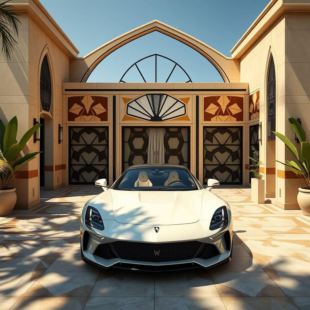 Art Deco outdoor garage - AI Generated