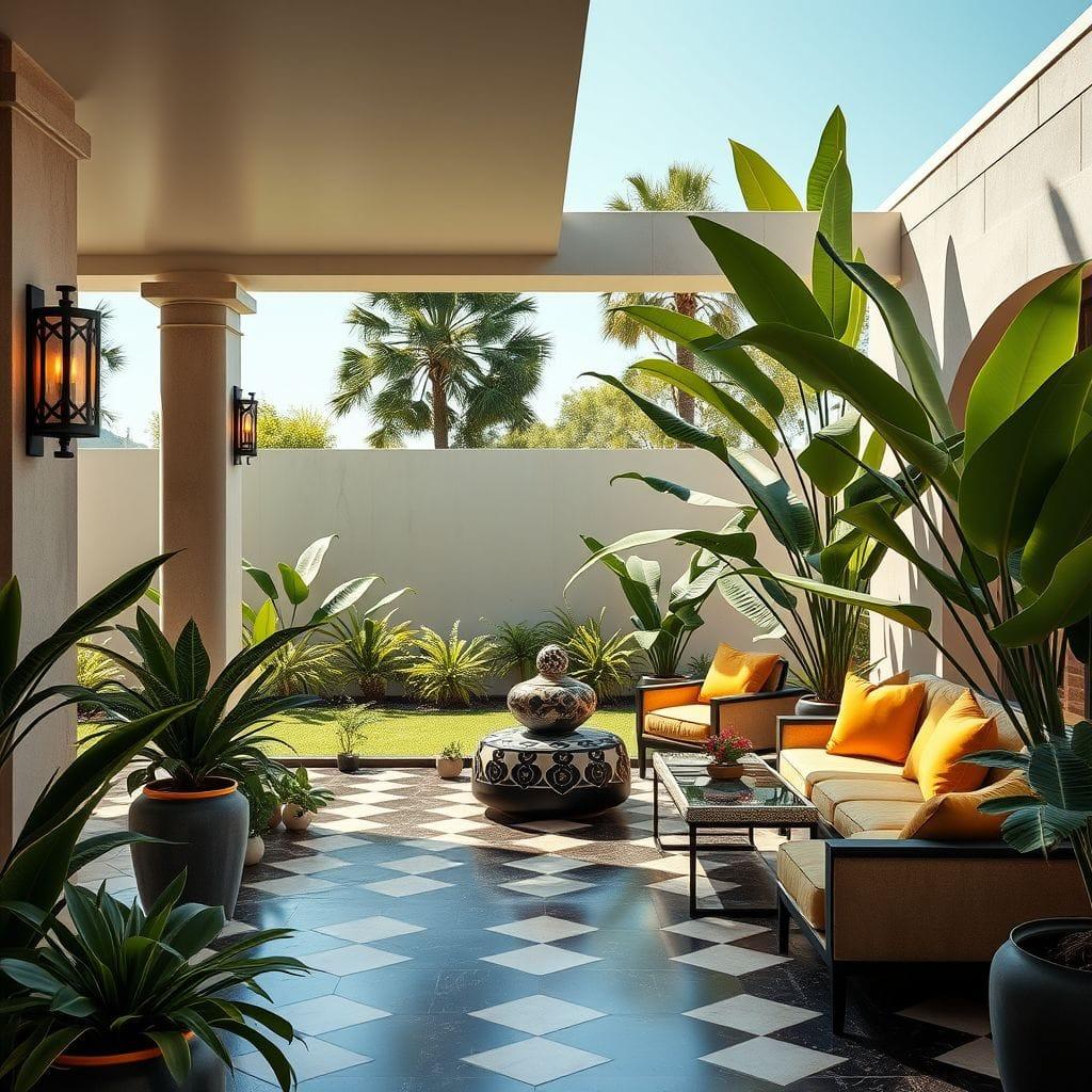 Art Deco outdoor garden - AI Generated