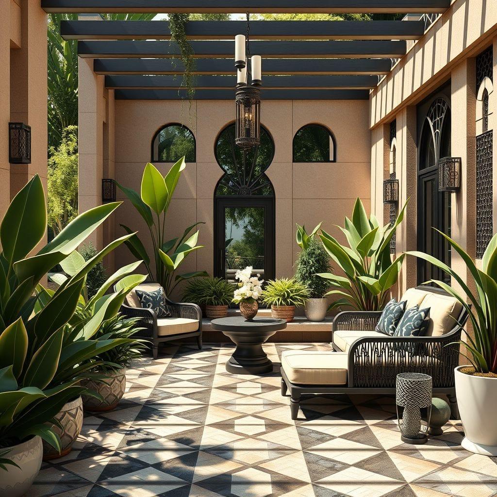 Art Deco outdoor garden - AI Generated