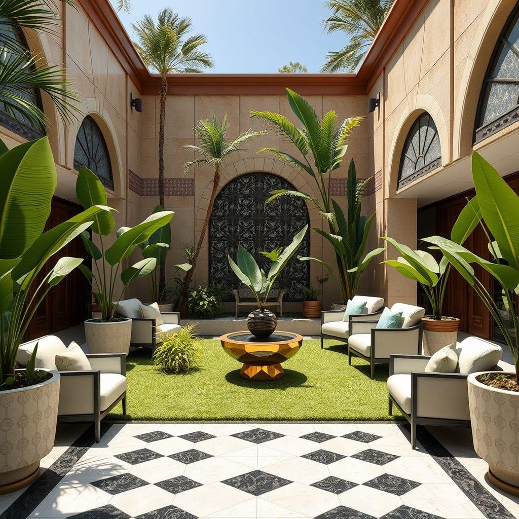 Art Deco outdoor garden - AI Generated