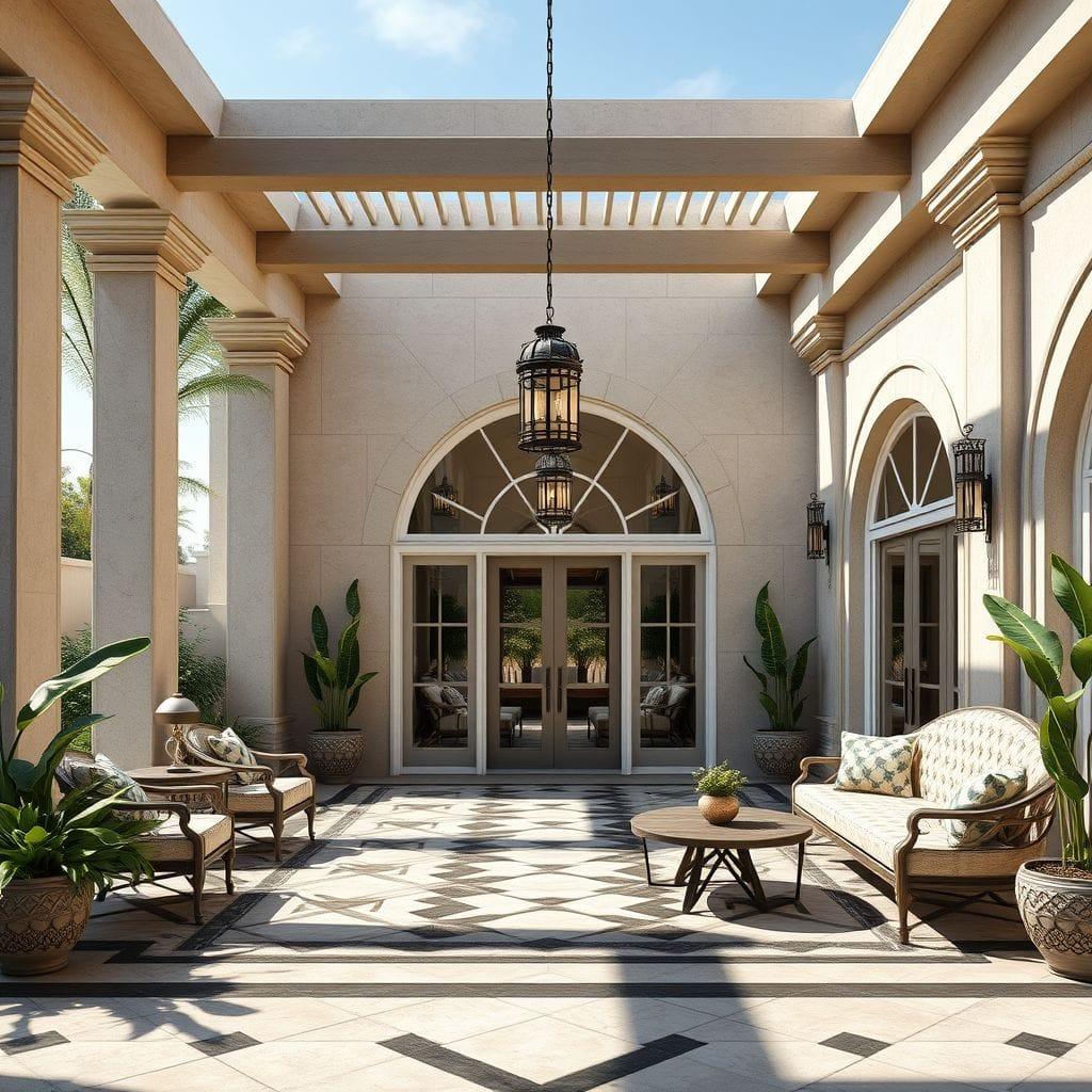 Art Deco outdoor patio - AI Generated