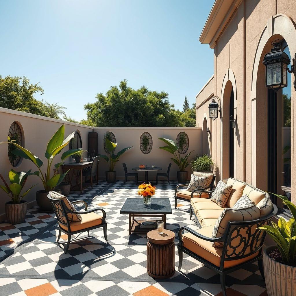 Art Deco outdoor patio - AI Generated