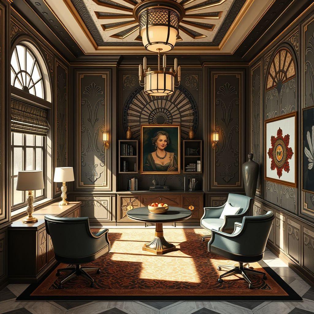 Art Deco study room - AI Generated