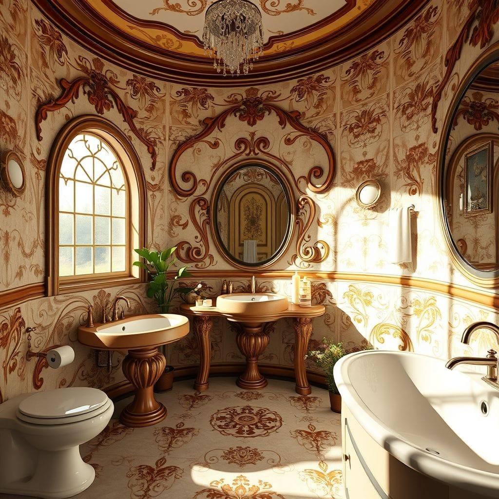 Art Nouveau bathroom - AI Generated