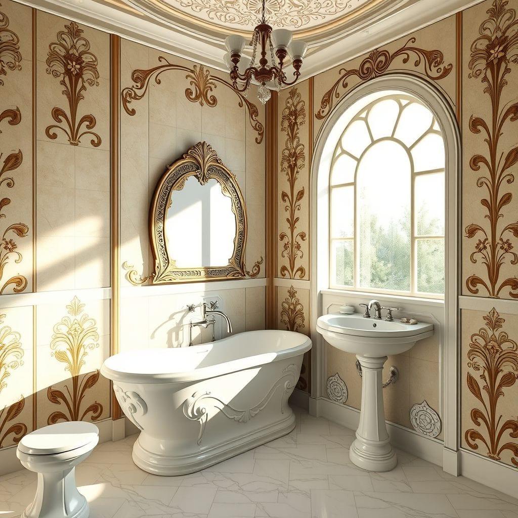 Art Nouveau bathroom - AI Generated