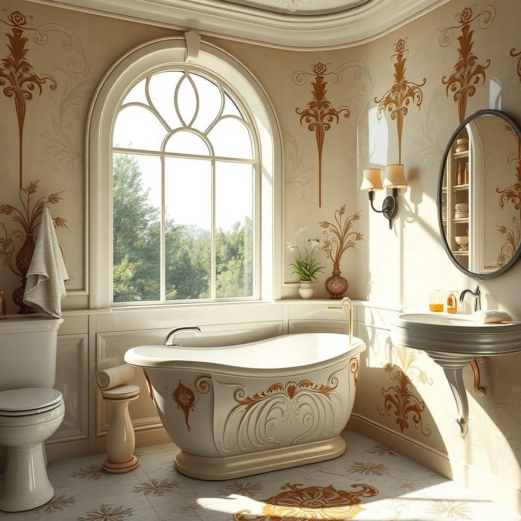 Art Nouveau bathroom - AI Generated