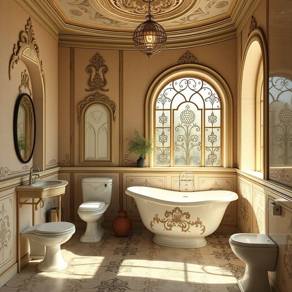 Art Nouveau bathroom - AI Generated