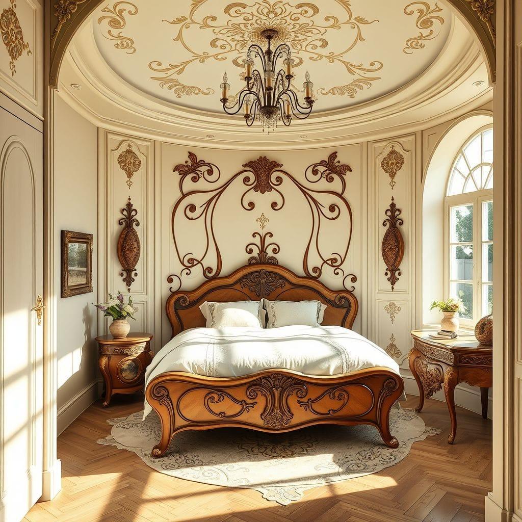 Art Nouveau bedroom - AI Generated