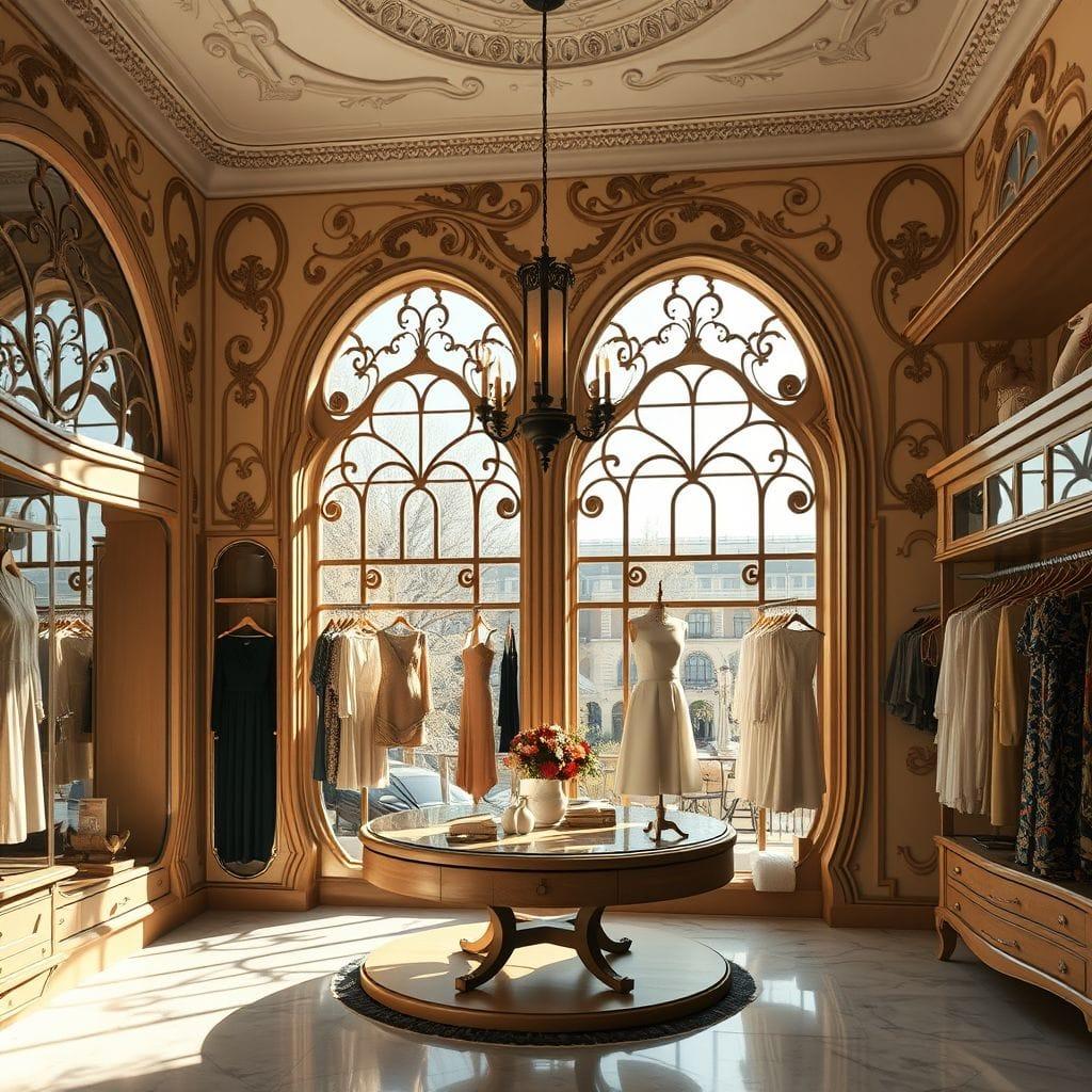 Art Nouveau clothing store - AI Generated