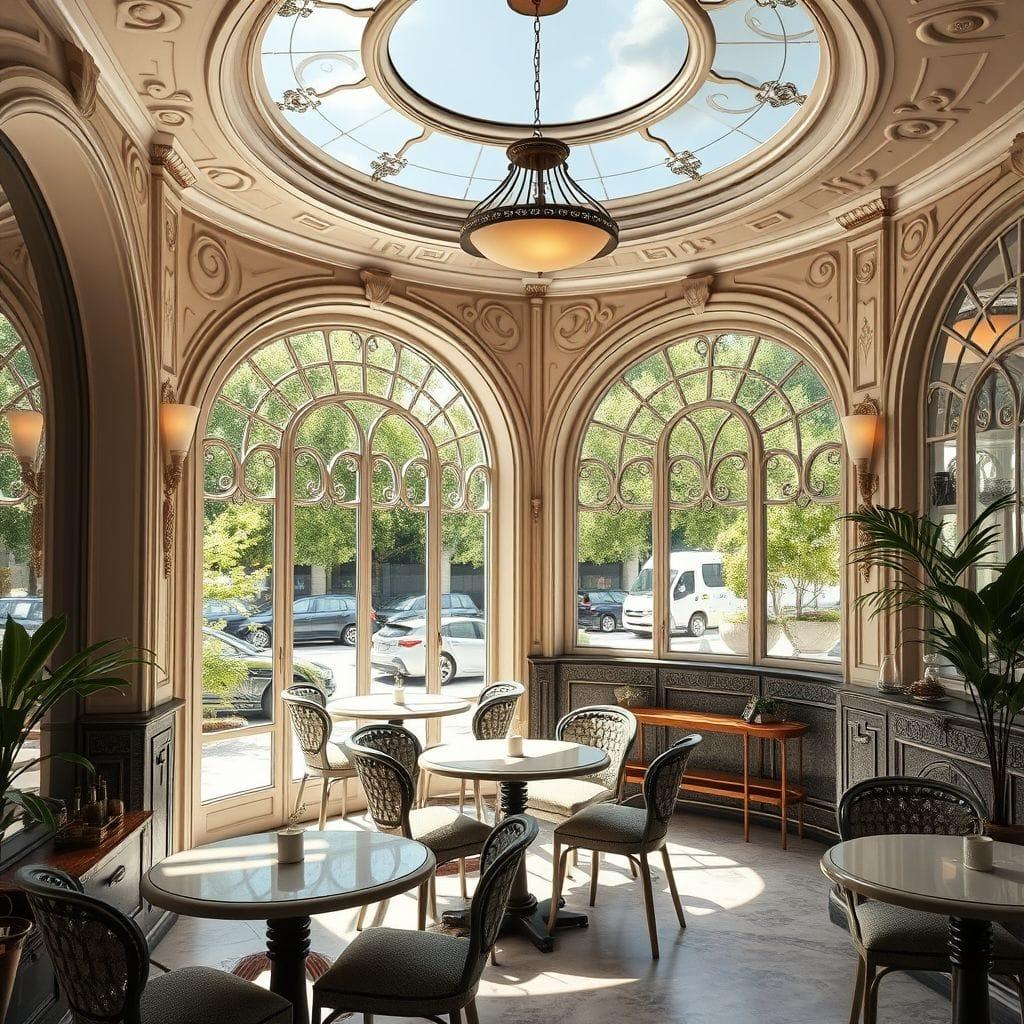 Art Nouveau coffee shop - AI Generated