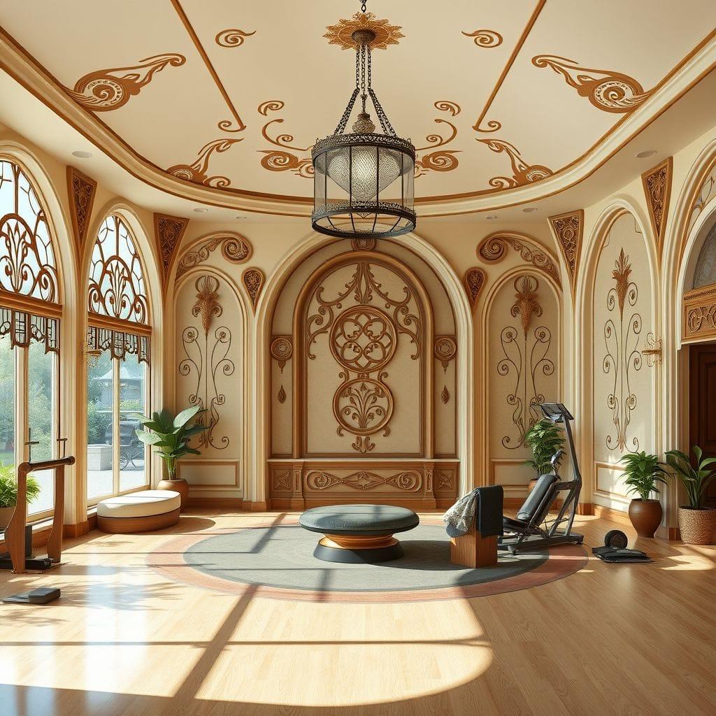 Art Nouveau gym - AI Generated
