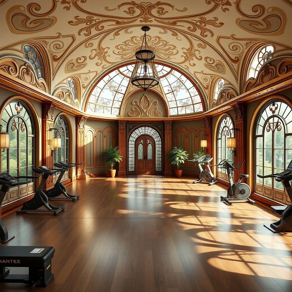 Art Nouveau gym - AI Generated