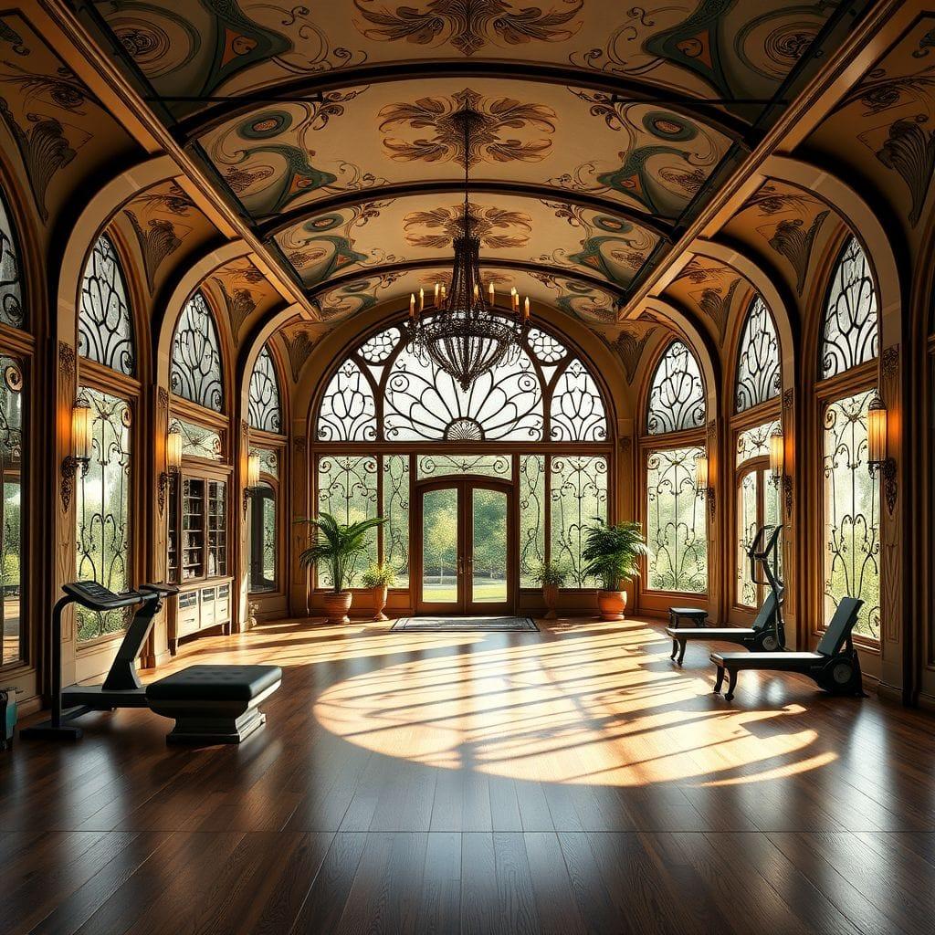 Art Nouveau gym - AI Generated