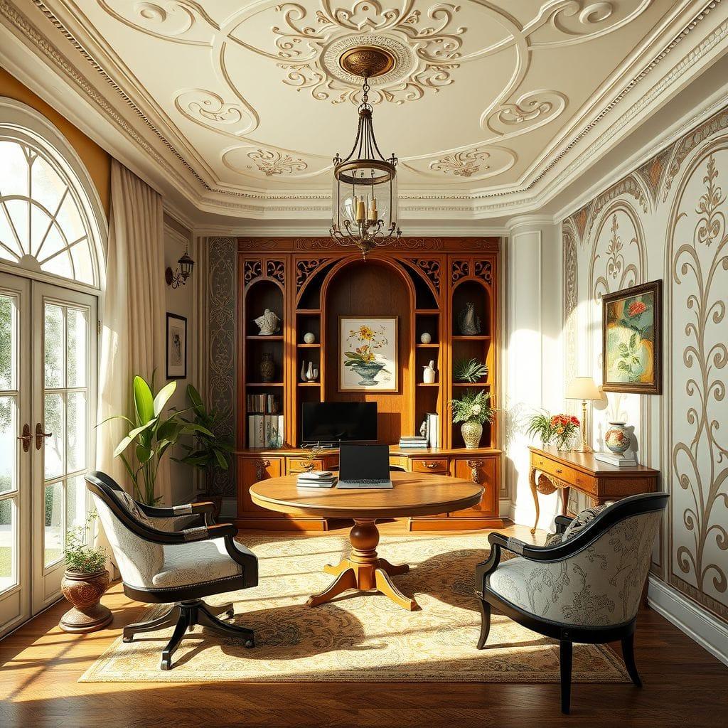 Art Nouveau home office - AI Generated