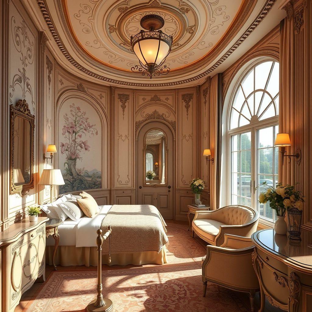 Art Nouveau hotel room - AI Generated