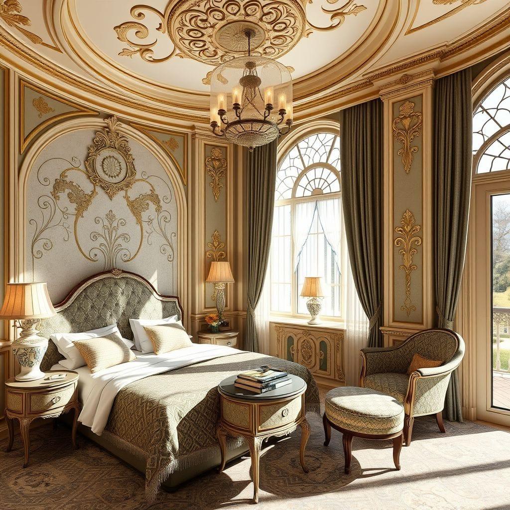 Art Nouveau hotel room - AI Generated
