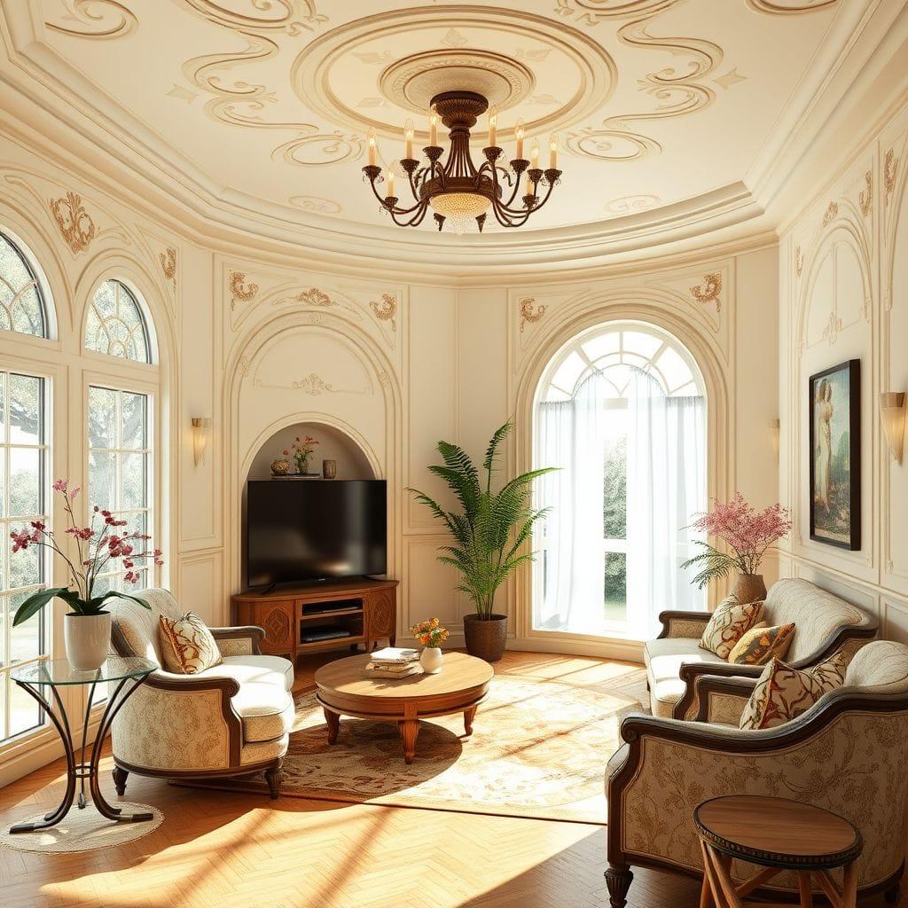 Art Nouveau living room - AI Generated