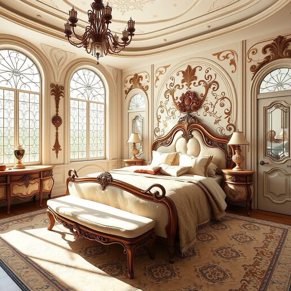 Art Nouveau master bedroom - AI Generated