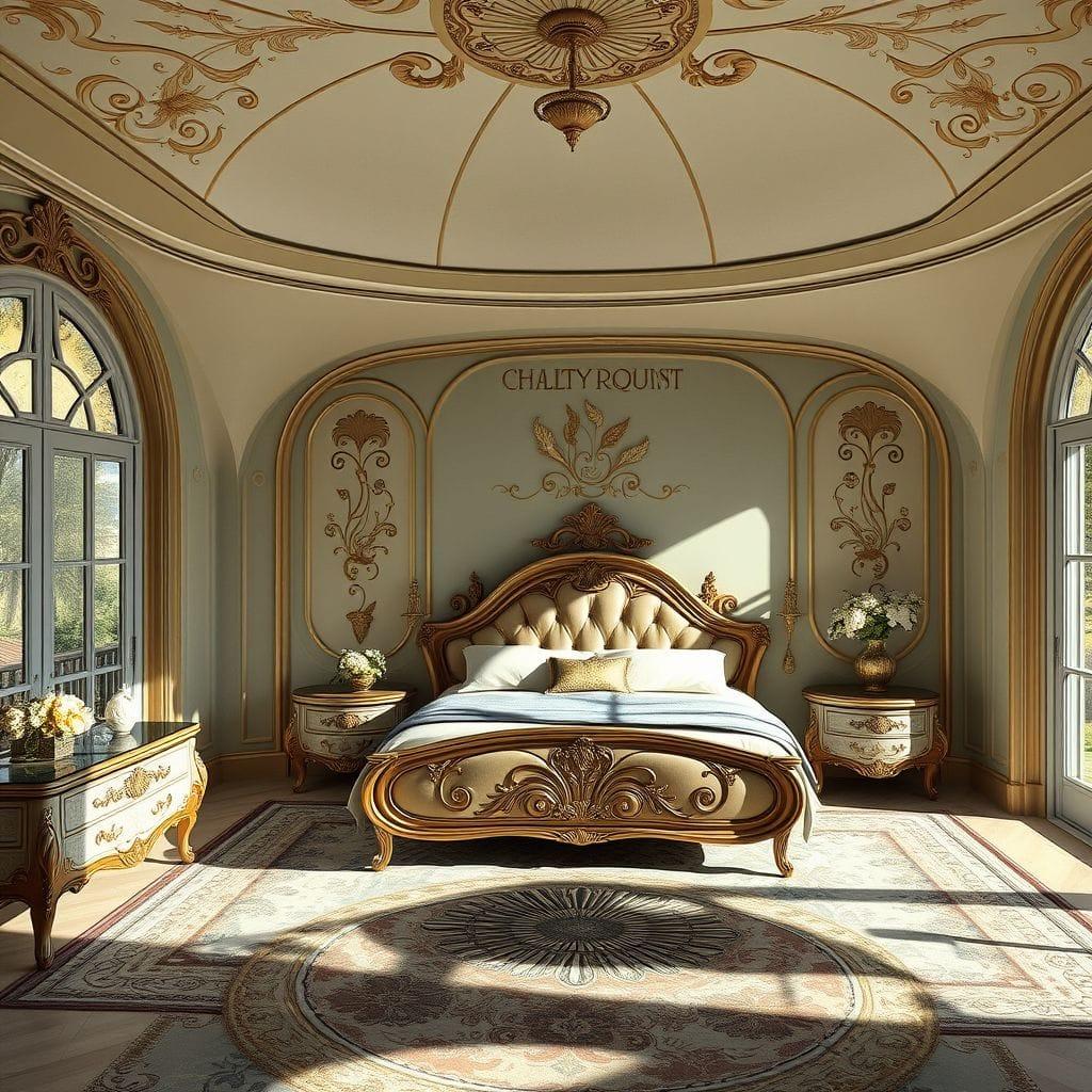 Art Nouveau master bedroom - AI Generated