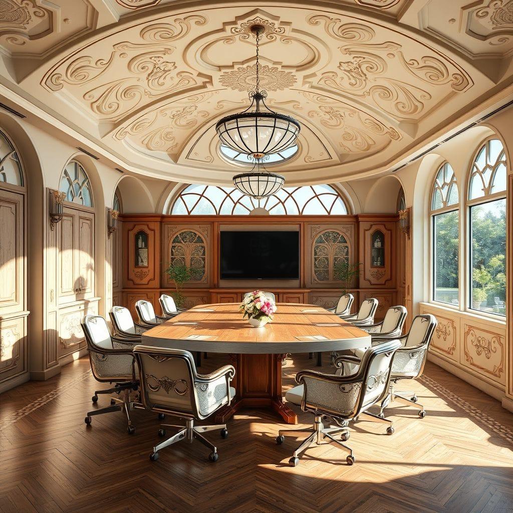 Art Nouveau meeting room - AI Generated